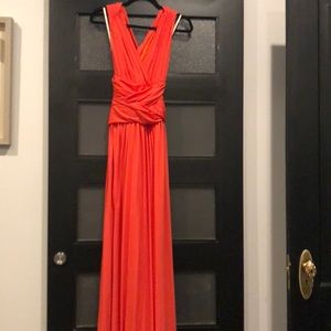Long Orange Halston Heritage Elegant Dress